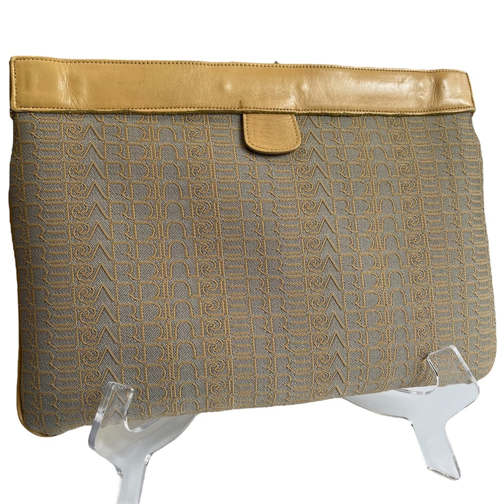 Vintage 80s Pierre Cardin Monogram Logo Clutch Bag